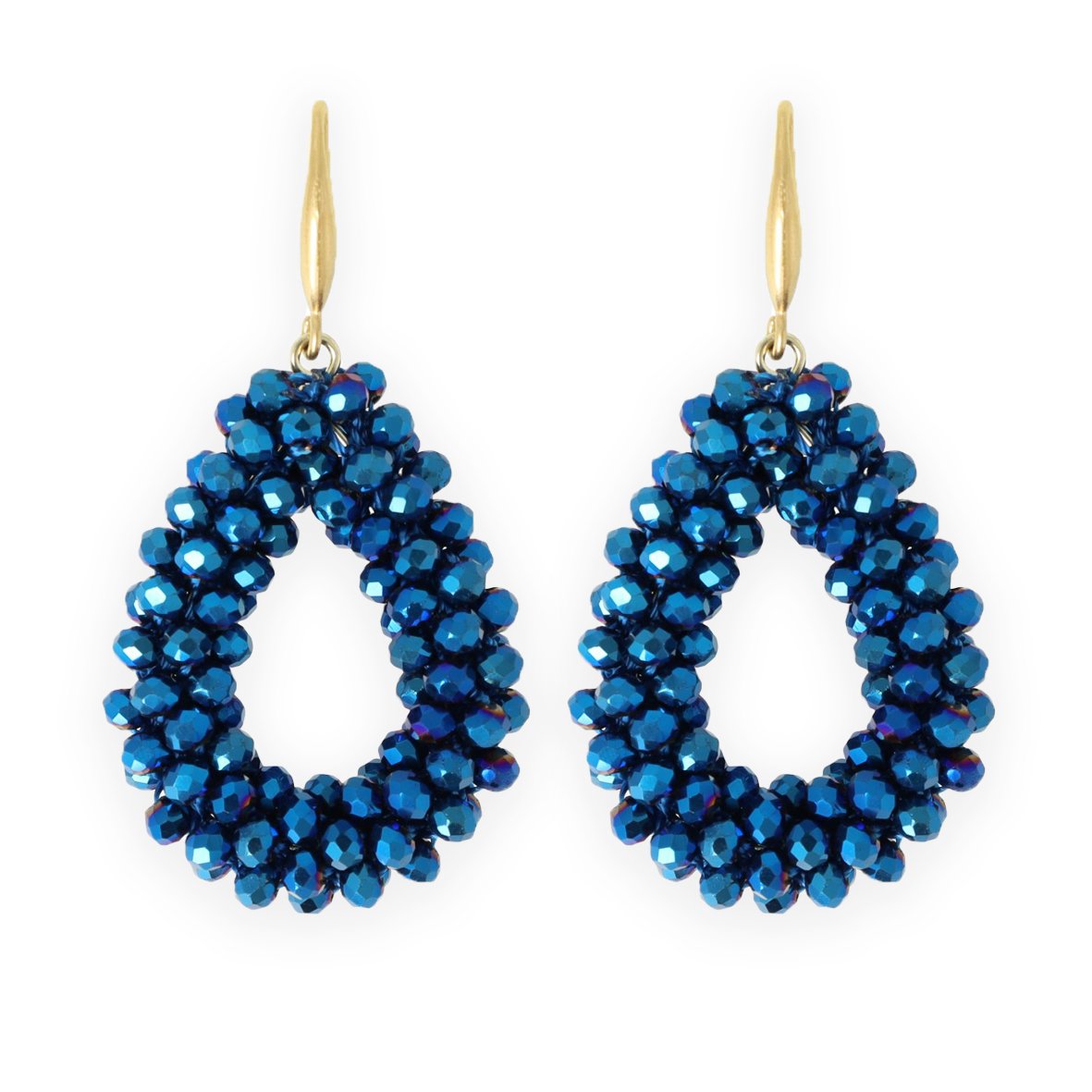 Sparkling Blauwe Druppel Oorbel