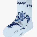 Sokken: Delfts Blauw Bloemen mt 41-46