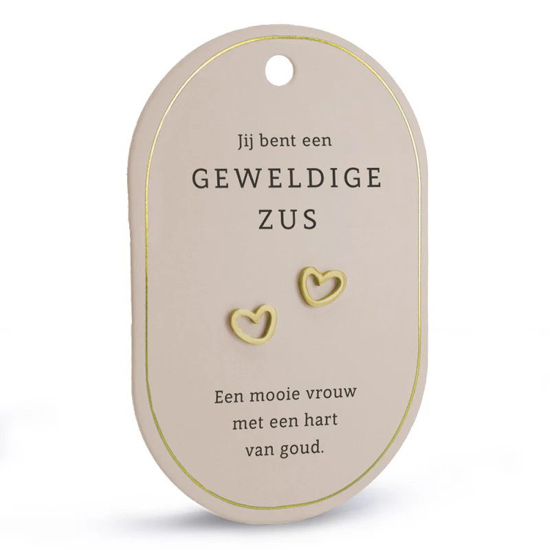 Oorbellen met een boodschap: Jij bent een geweldige zus