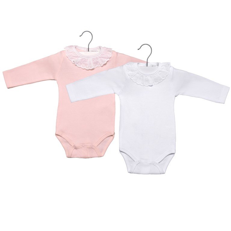 Rompertjes met Kraag Roze en Wit